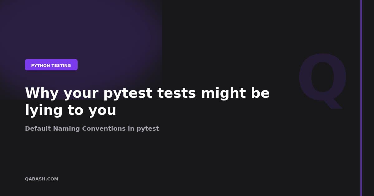Default Naming Conventions in pytest